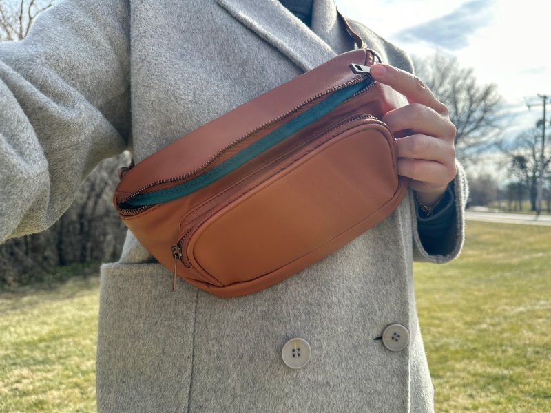 Kibou Vegan Leather Bag - bag worn outdoor