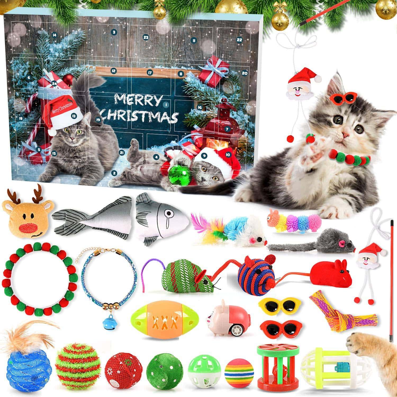 MOVINPE Cat Toys Advent Calendar for Kittens