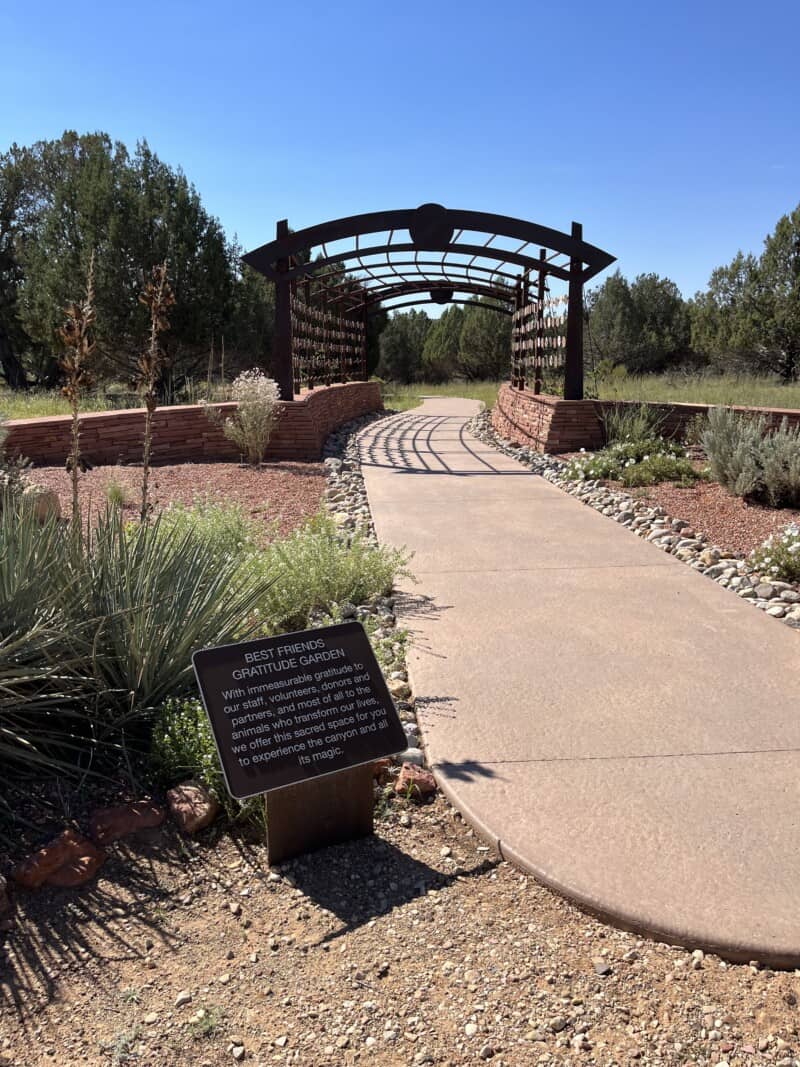 Sign at Gratitude Garden in Best Friends Animal Sanctuary in Kanab, UT