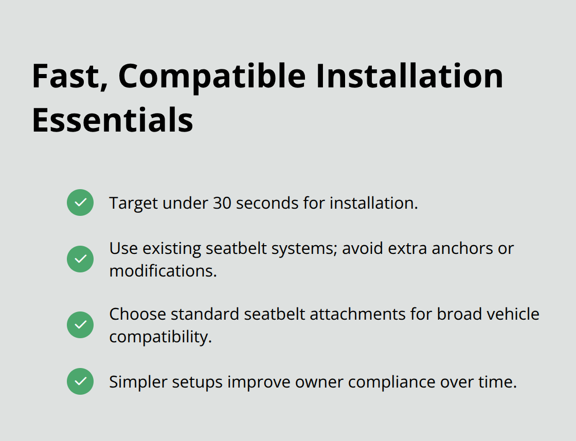 Key points for quick, compatible dog car harness installation