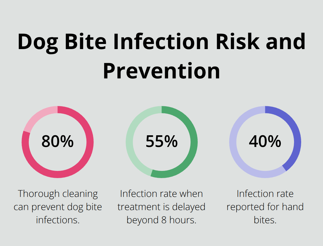 Percentages showing prevention and risk levels for dog bite infections in the U.S. - dog bite wound care